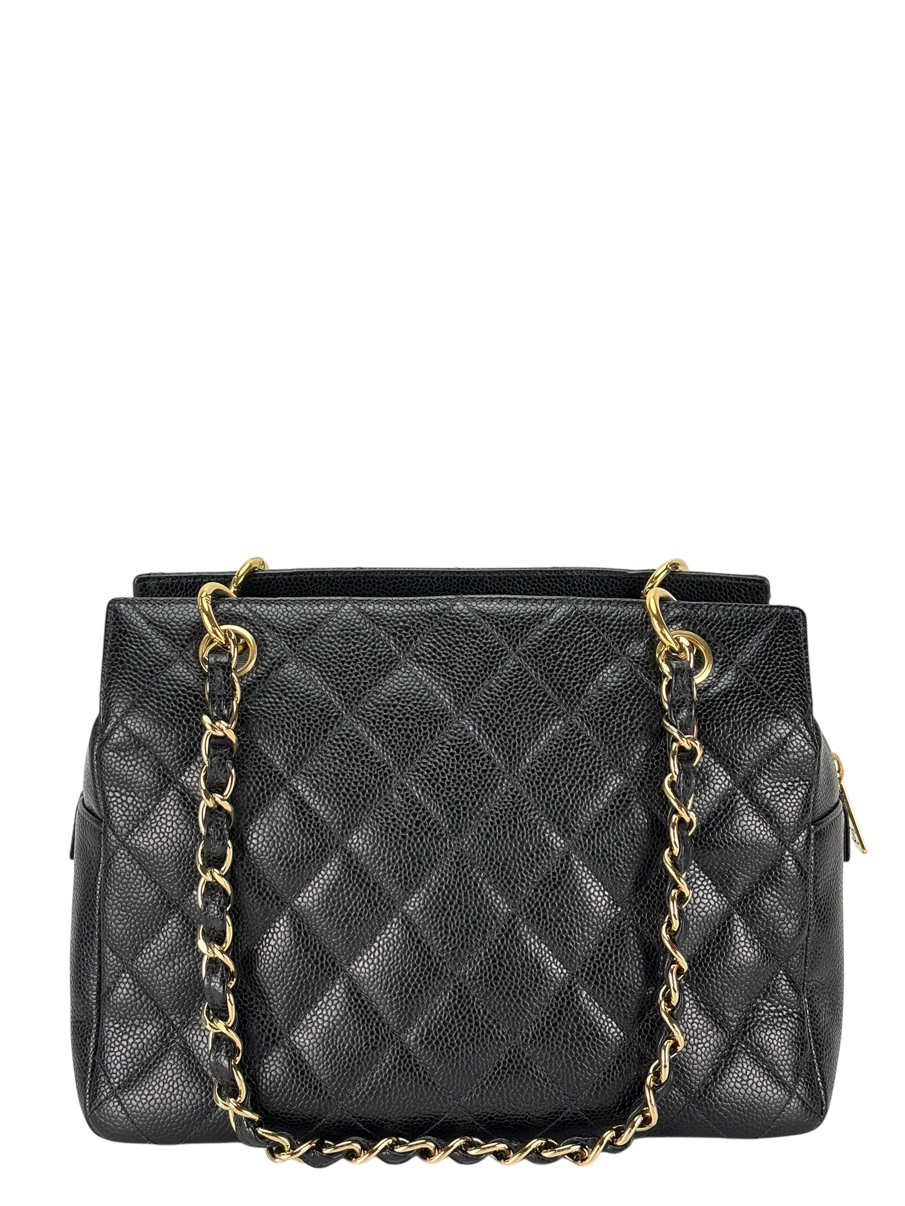 CHANEL - Black Caviar Petite  PPT Tote Bag Gold Hardware