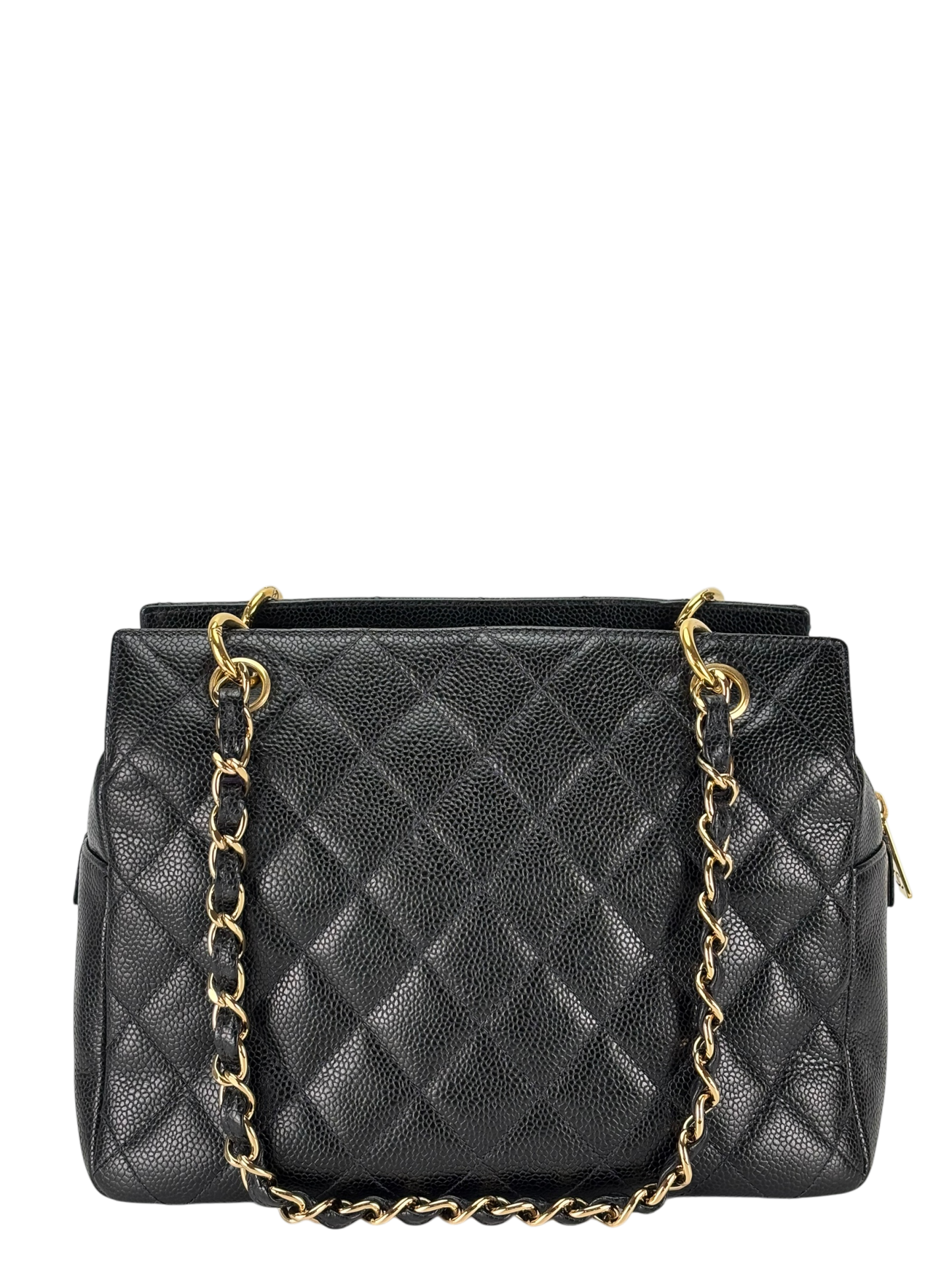 CHANEL - Black Caviar Petite  PPT Tote Bag Gold Hardware
