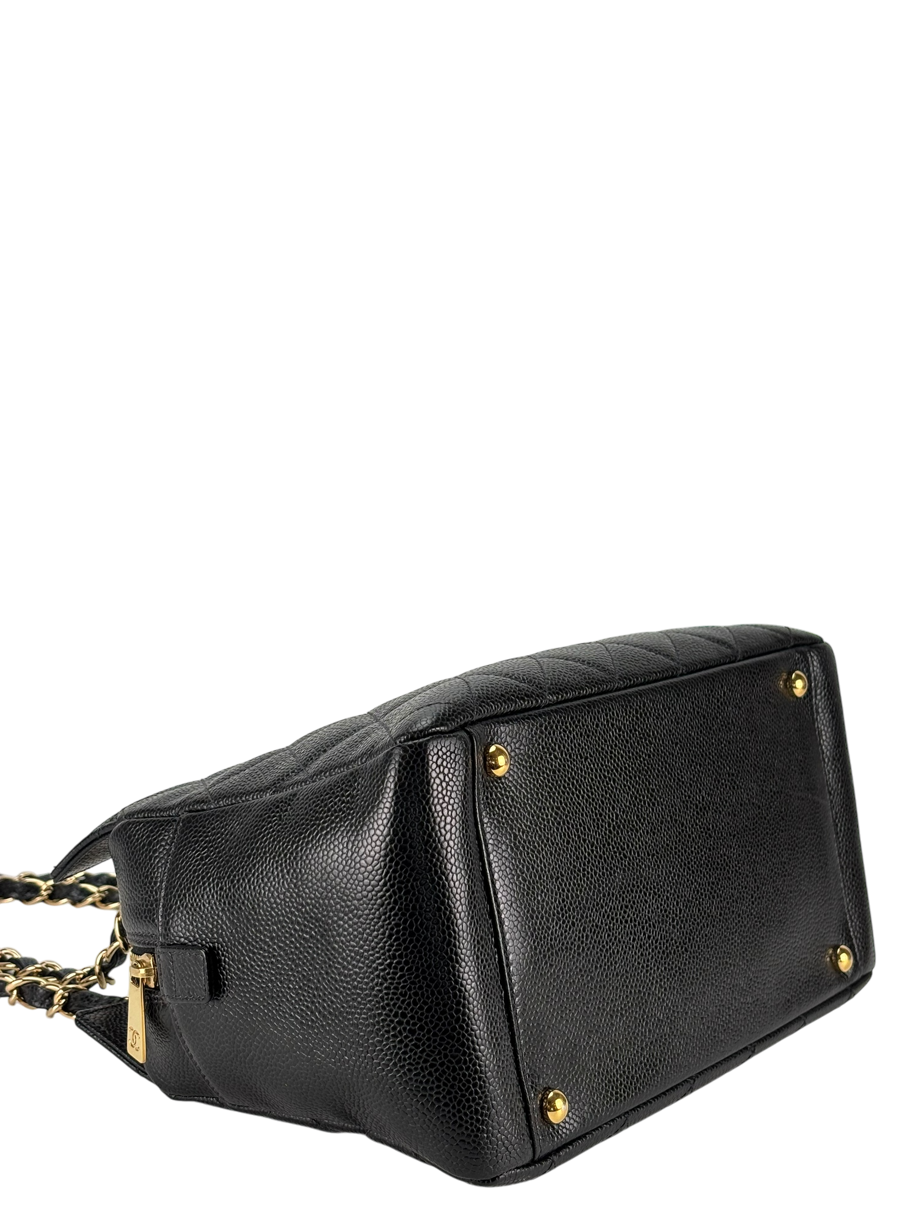 CHANEL - Black Caviar Petite  PPT Tote Bag Gold Hardware