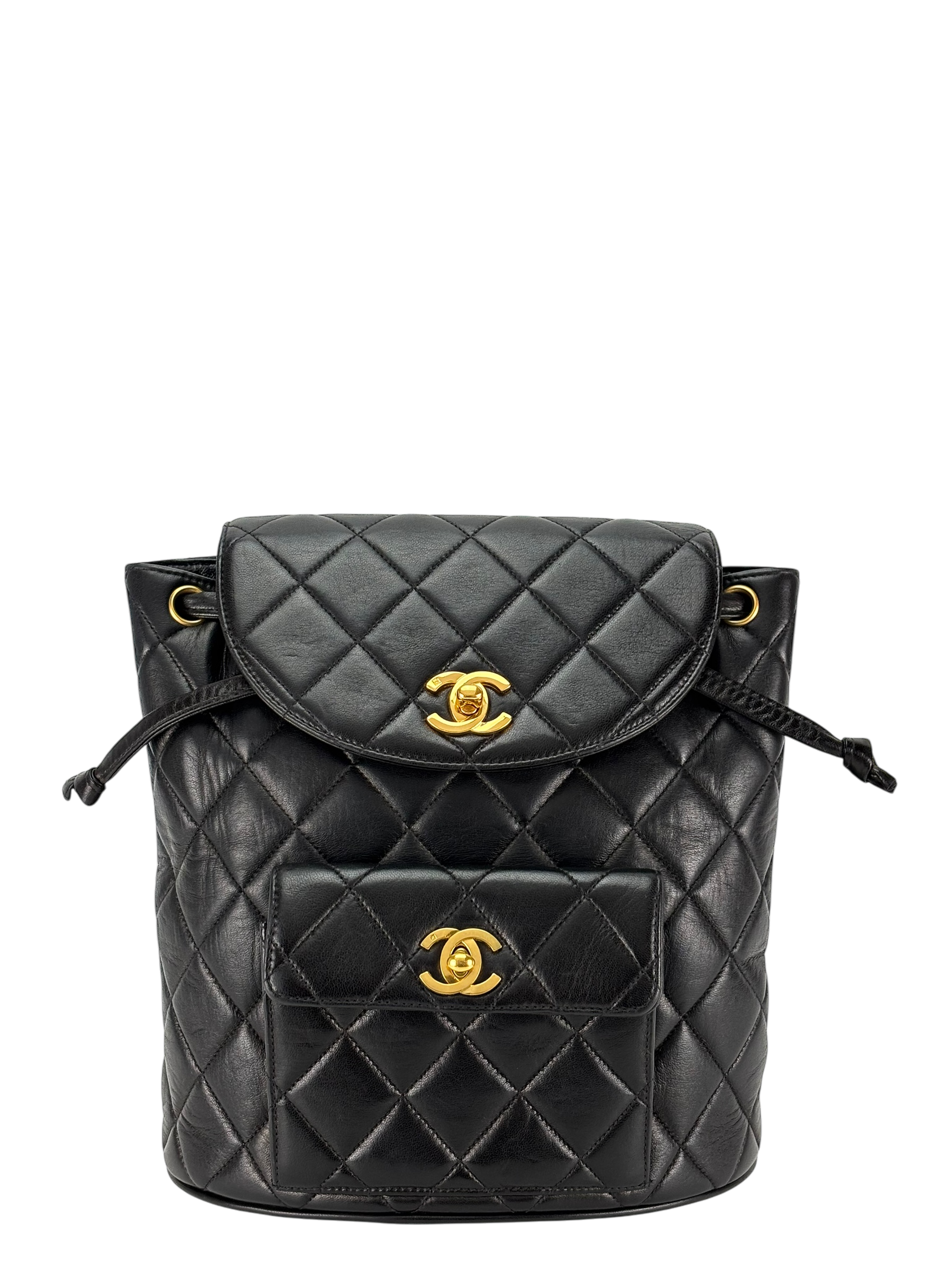 CHANEL - Black Lambskin Duma Backpack