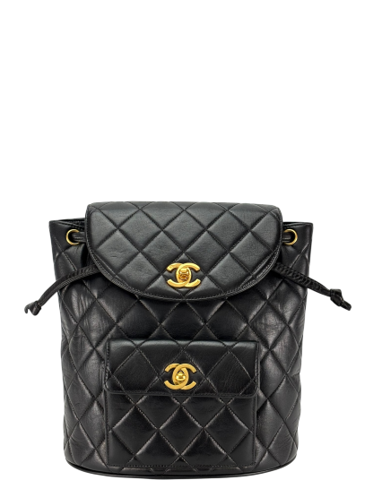 CHANEL - Black Lambskin Duma Backpack