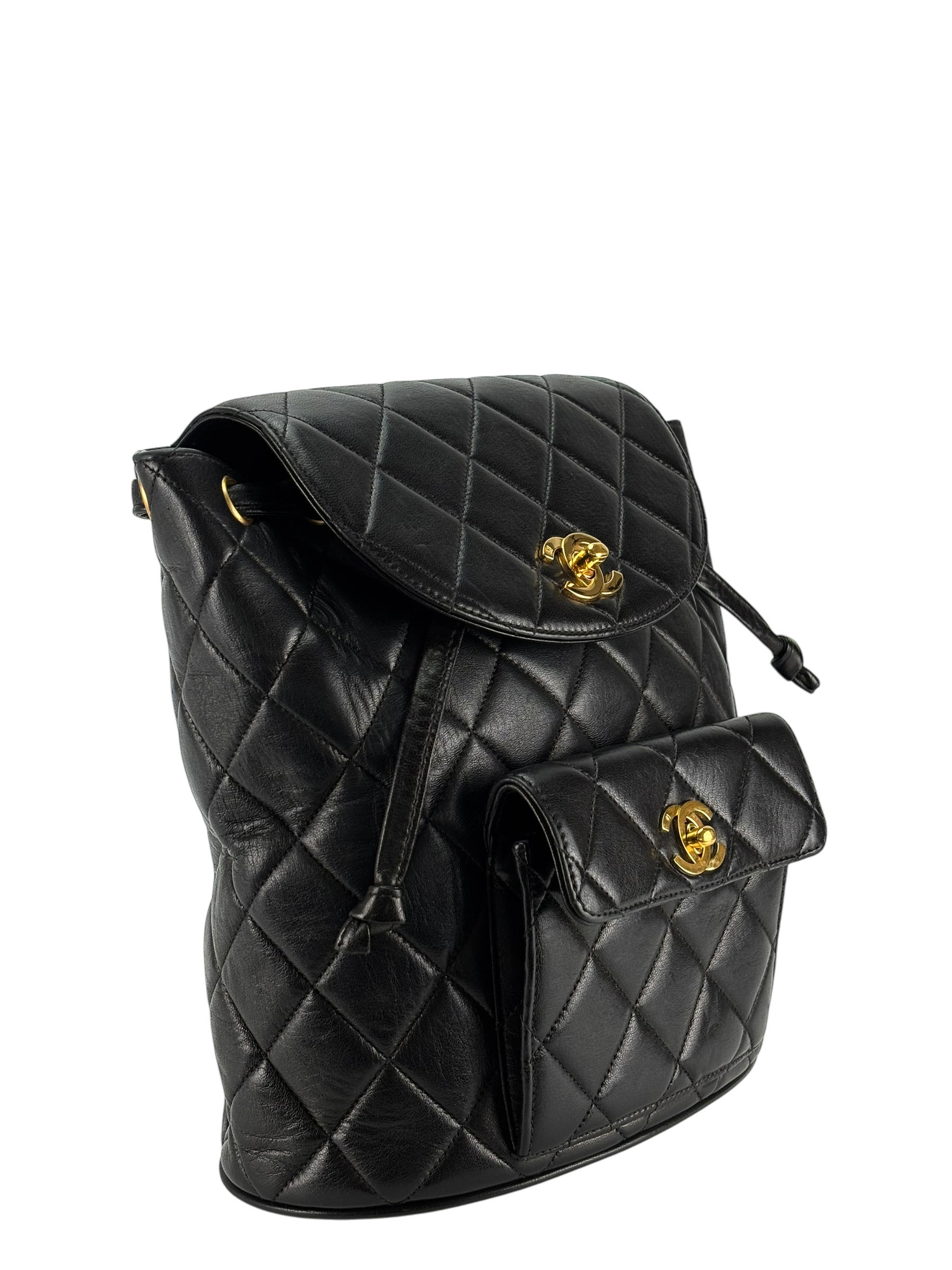CHANEL - Black Lambskin Duma Backpack