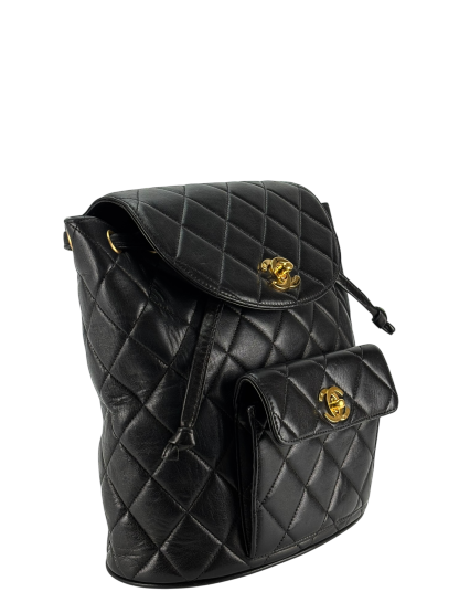 CHANEL - Black Lambskin Duma Backpack