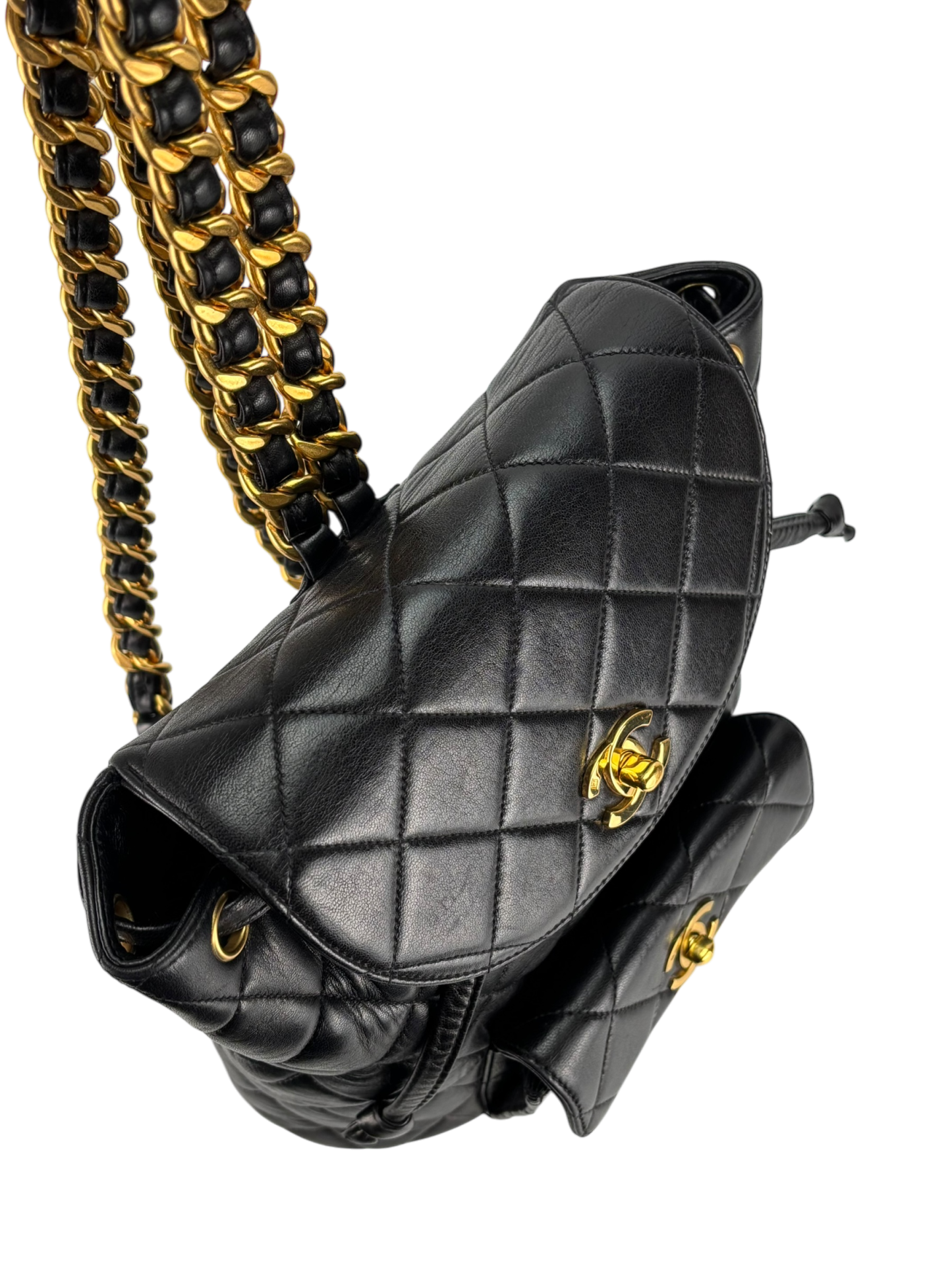 CHANEL - Black Lambskin Duma Backpack