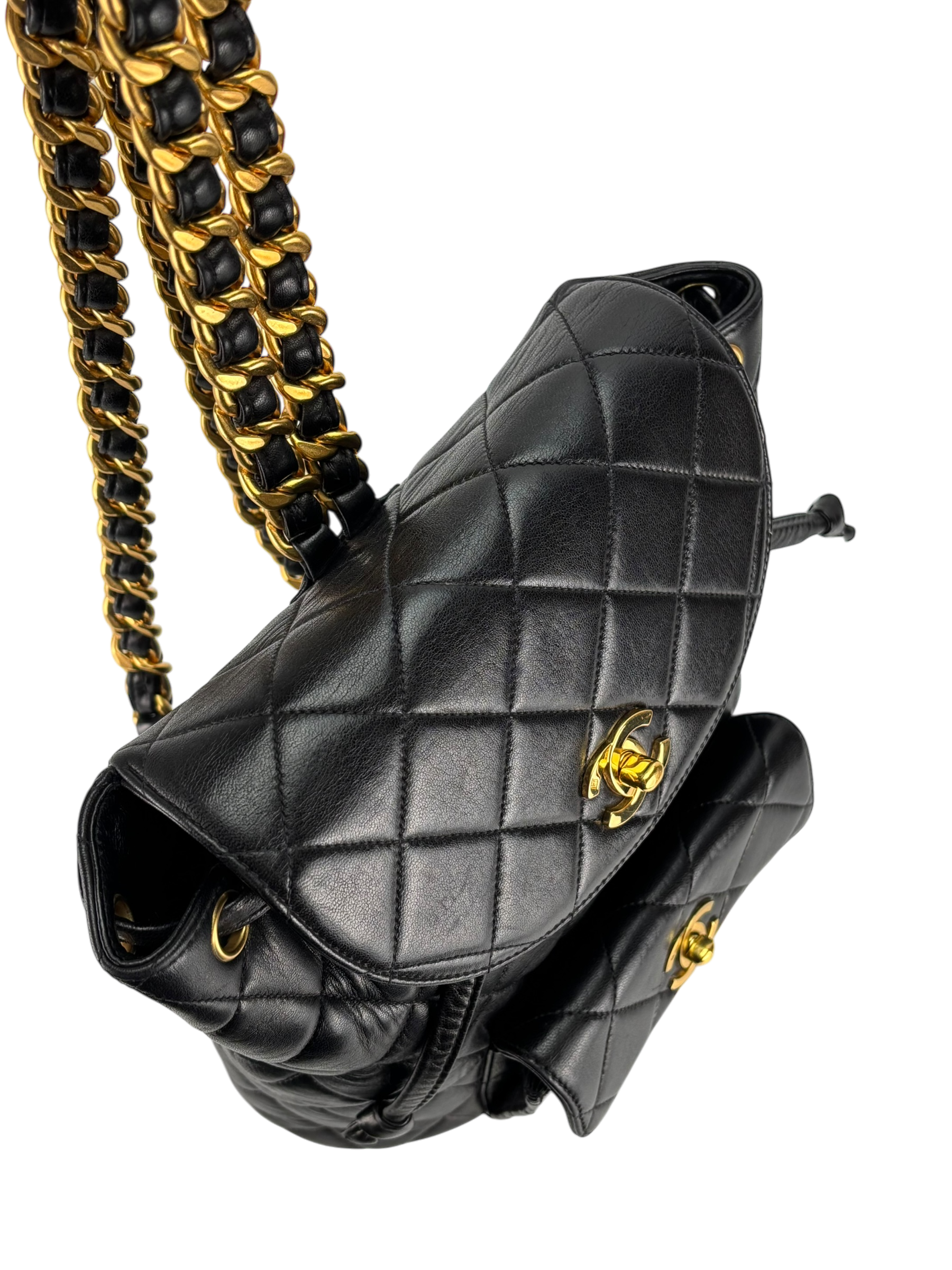 CHANEL - Black Lambskin Duma Backpack