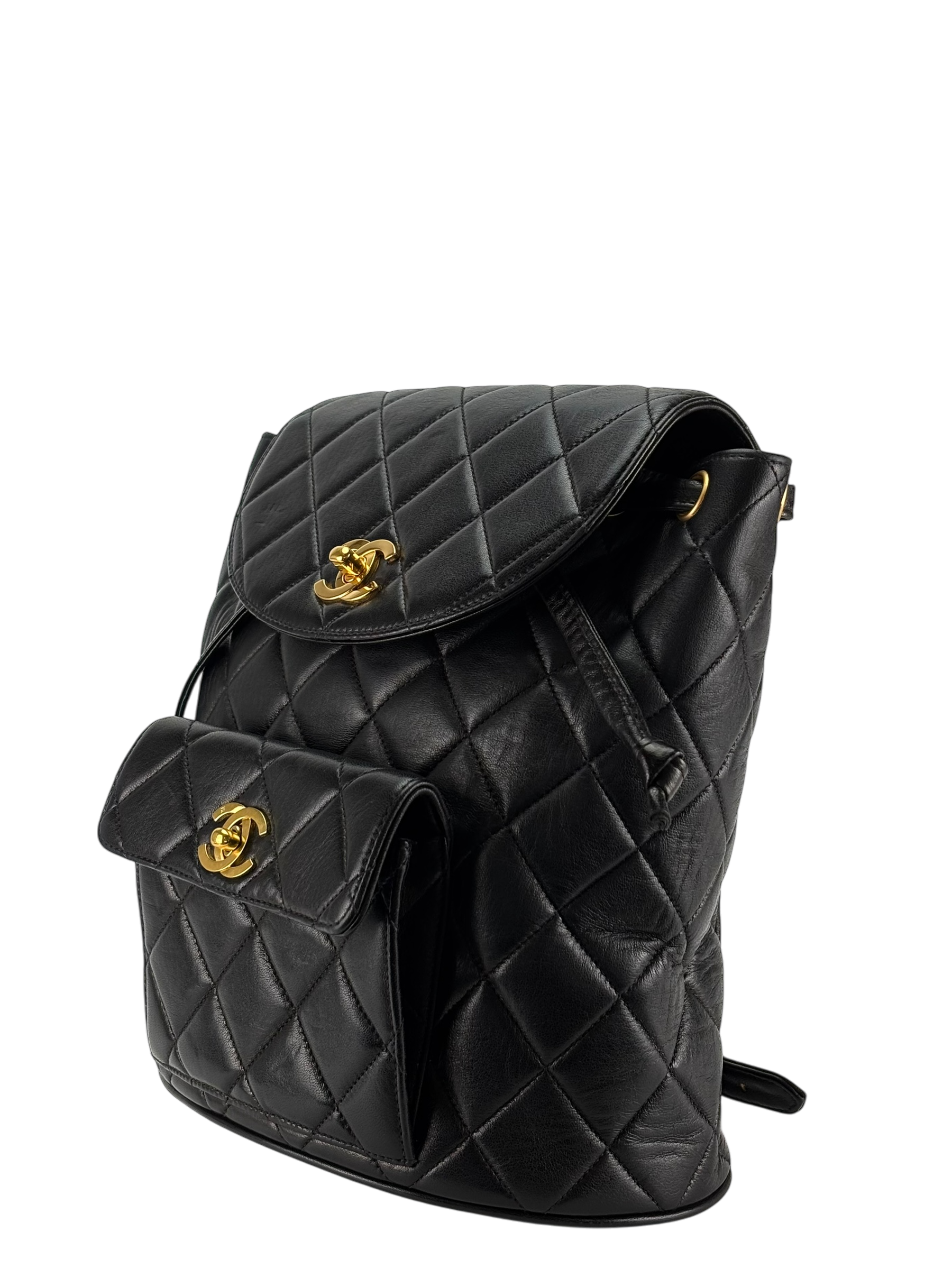 CHANEL - Black Lambskin Duma Backpack
