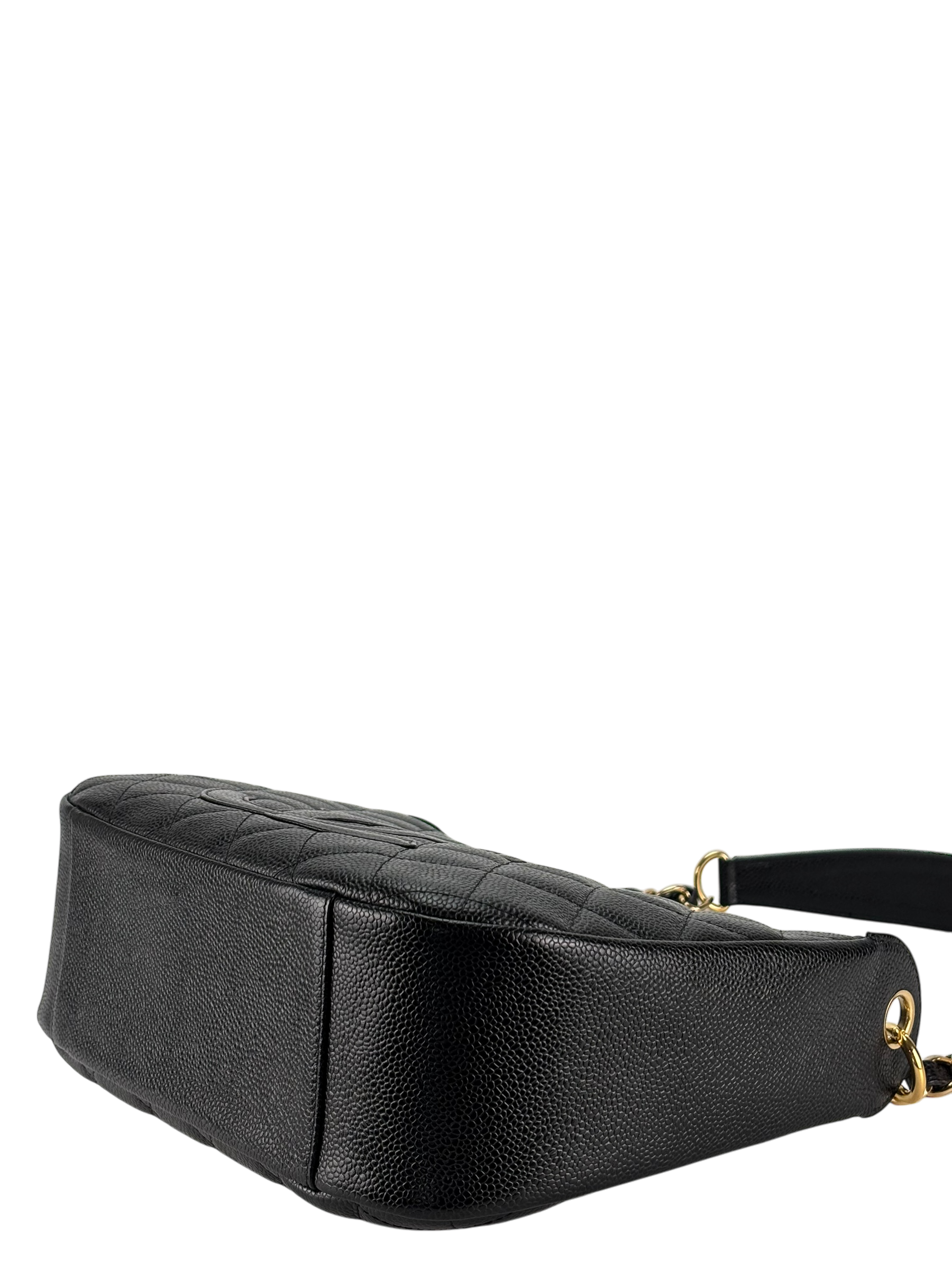 CHANEL - Black Caviar Skin Coco Mark Chain Shoulder Bag One Shoulder 