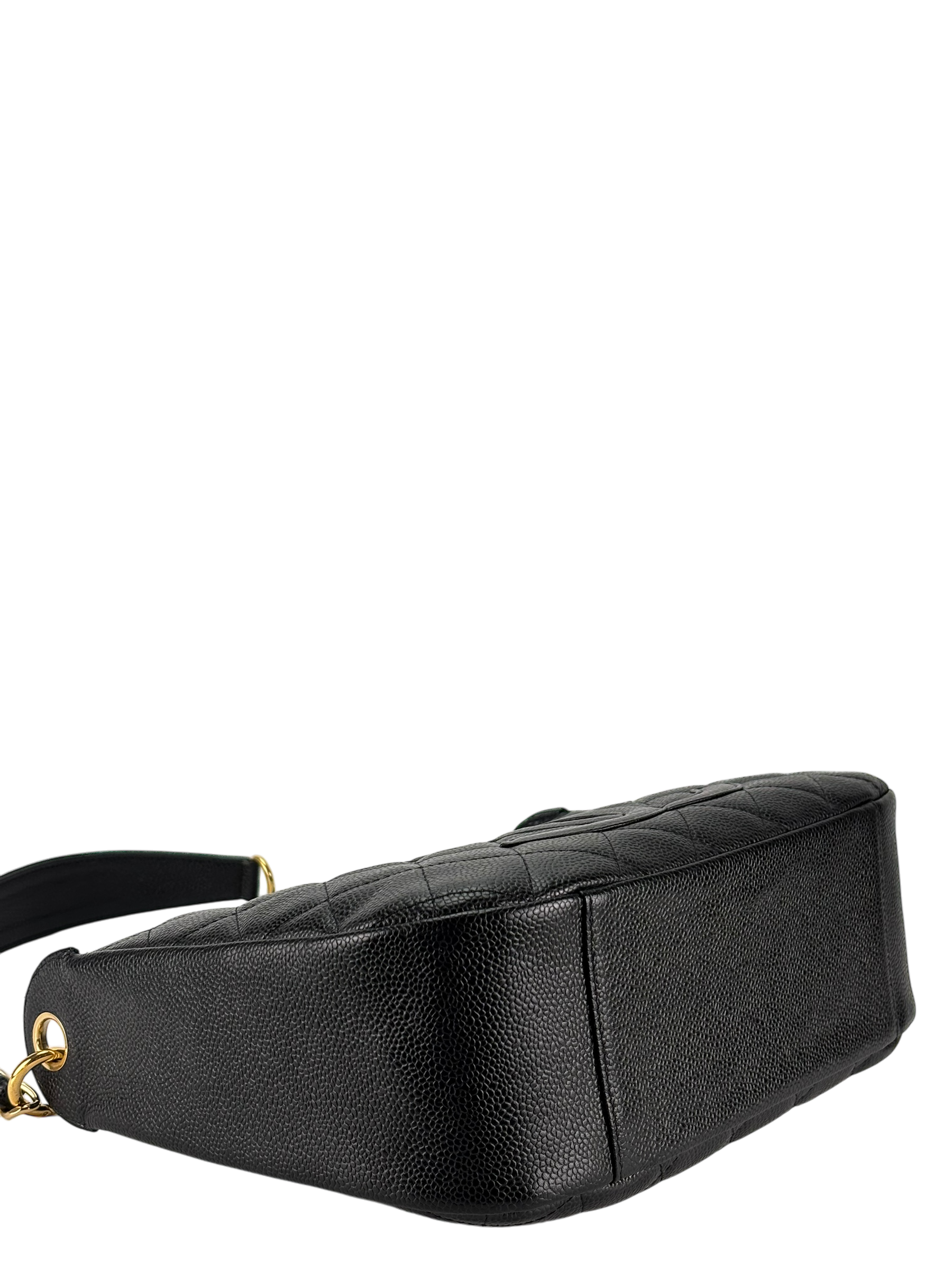 CHANEL - Black Caviar Skin Coco Mark Chain Shoulder Bag One Shoulder 