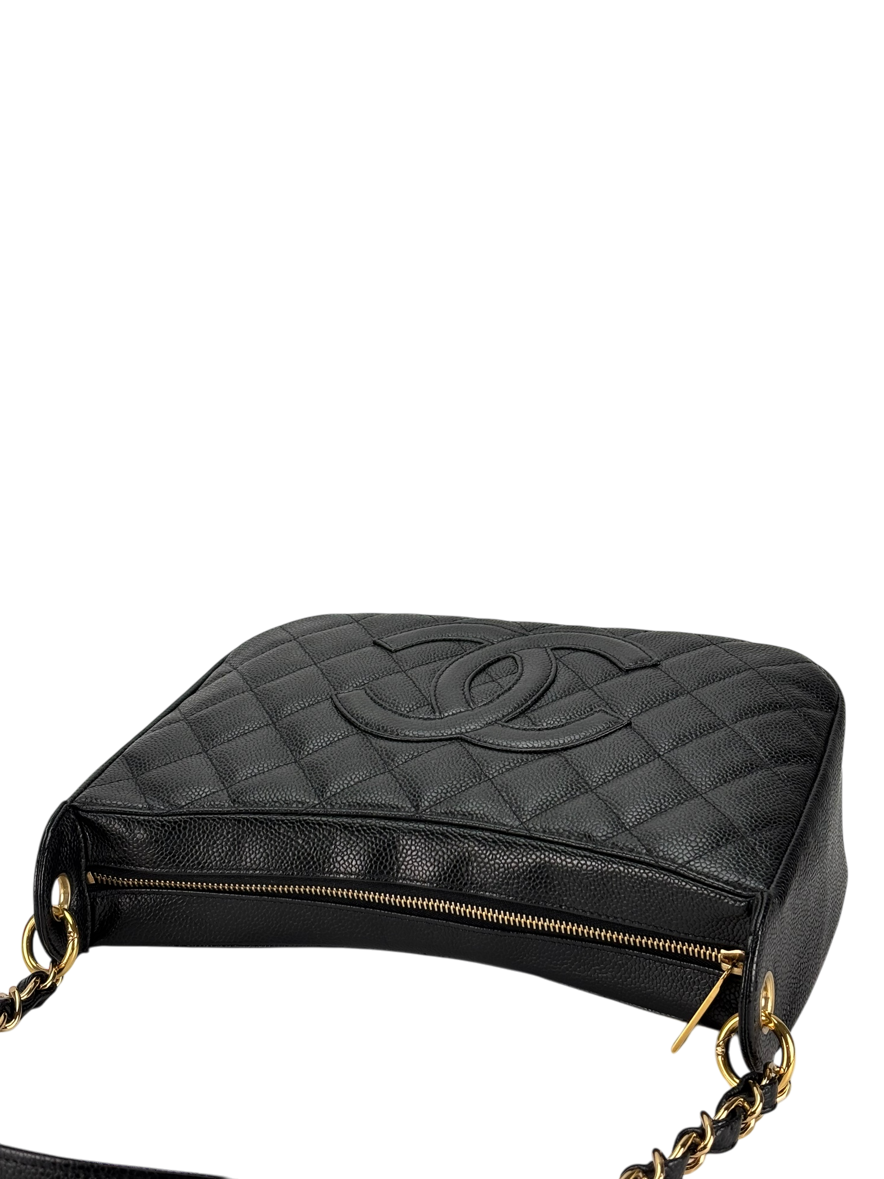 CHANEL - Black Caviar Skin Coco Mark Chain Shoulder Bag One Shoulder 