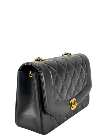 CHANEL - Diana Matrasse Classic Flap Bag Black Lambskin