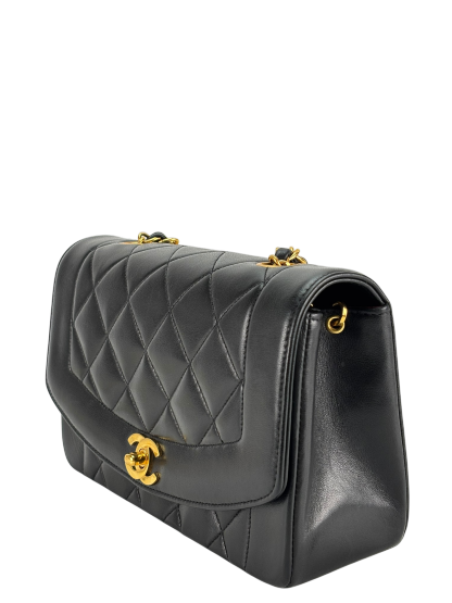 CHANEL - Diana Matrasse Classic Flap Bag Black Lambskin