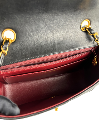 CHANEL - Diana Matrasse Classic Flap Bag Black Lambskin