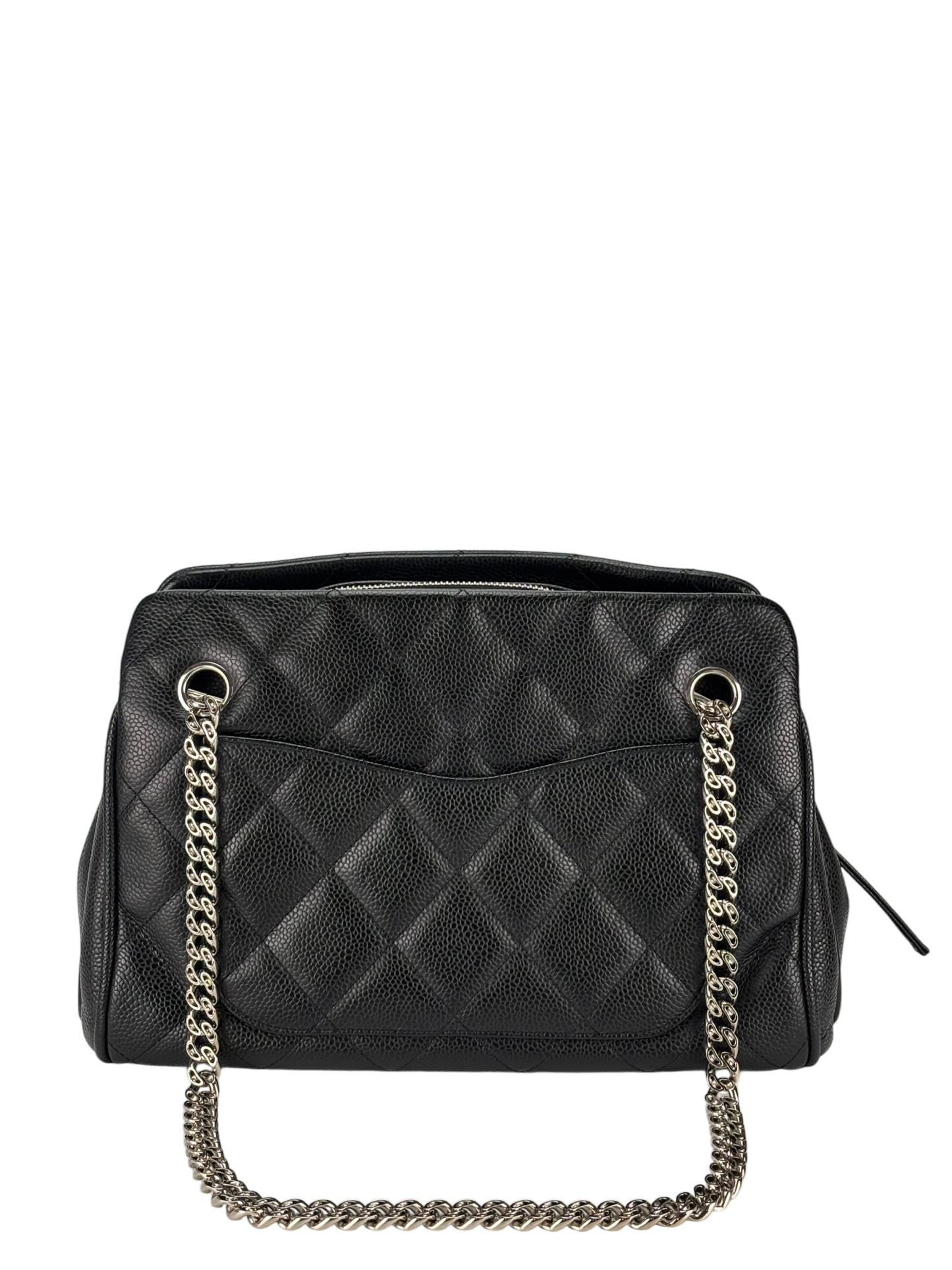 CHANEL - Black Cavair Matelasse Chain Shoulder Bag