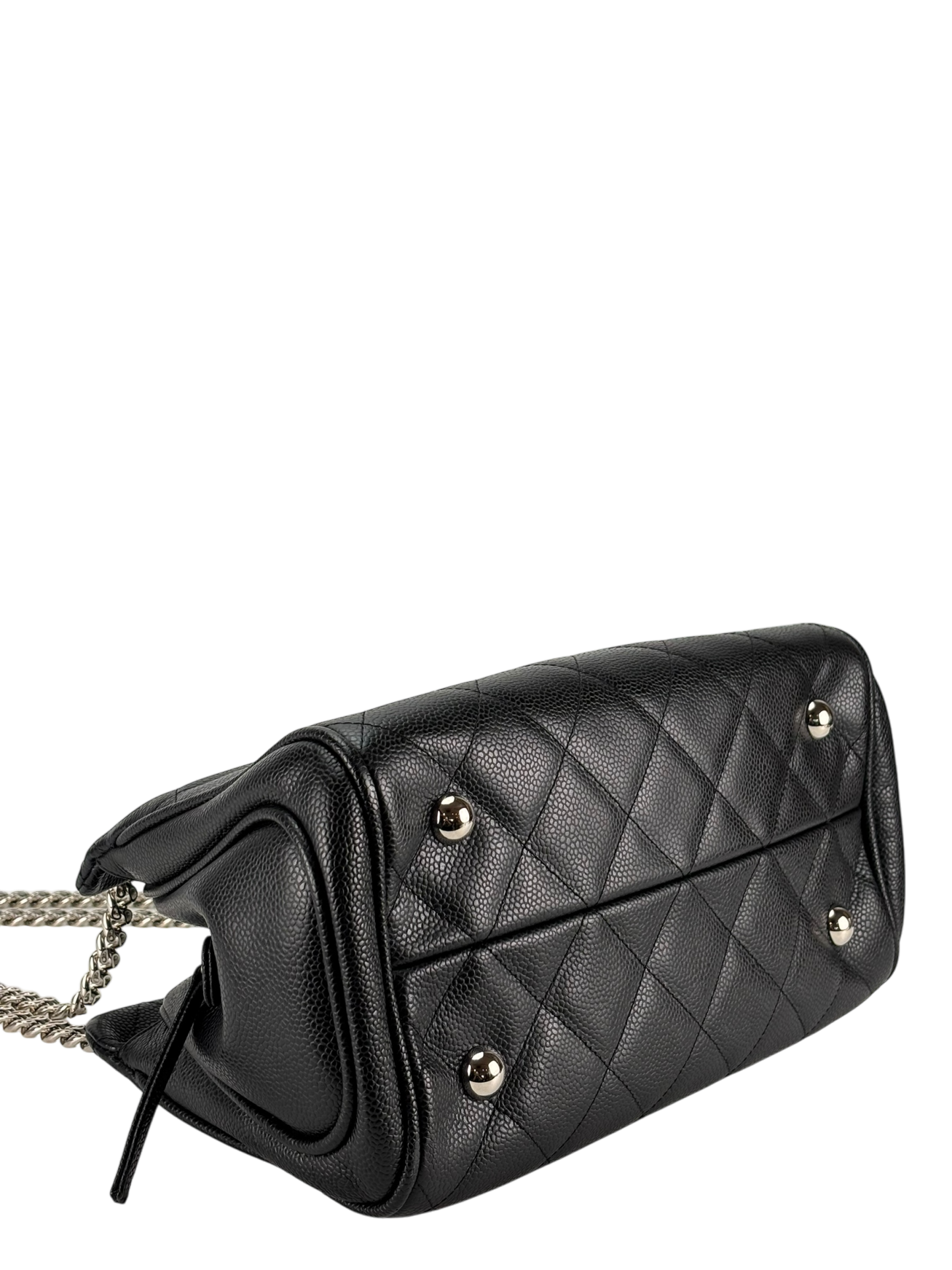 CHANEL - Black Cavair Matelasse Chain Shoulder Bag