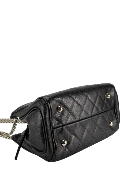 CHANEL - Black Cavair Matelasse Chain Shoulder Bag