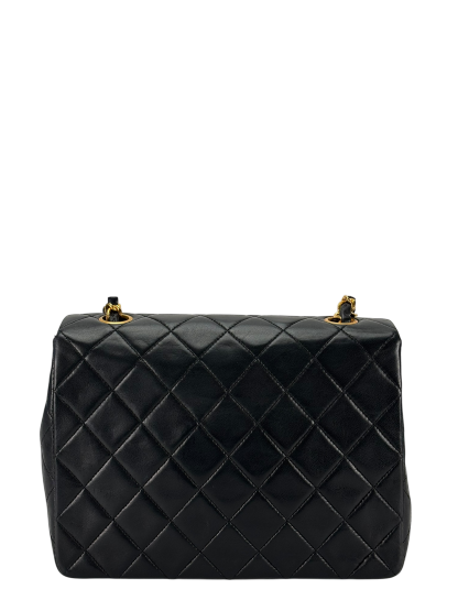 CHANEL - Mini Matlasse 20 Lambskin Single Flap Single Chain Bag Black Gold Hardware