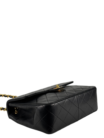 CHANEL - Mini Matlasse 20 Lambskin Single Flap Single Chain Bag Black Gold Hardware