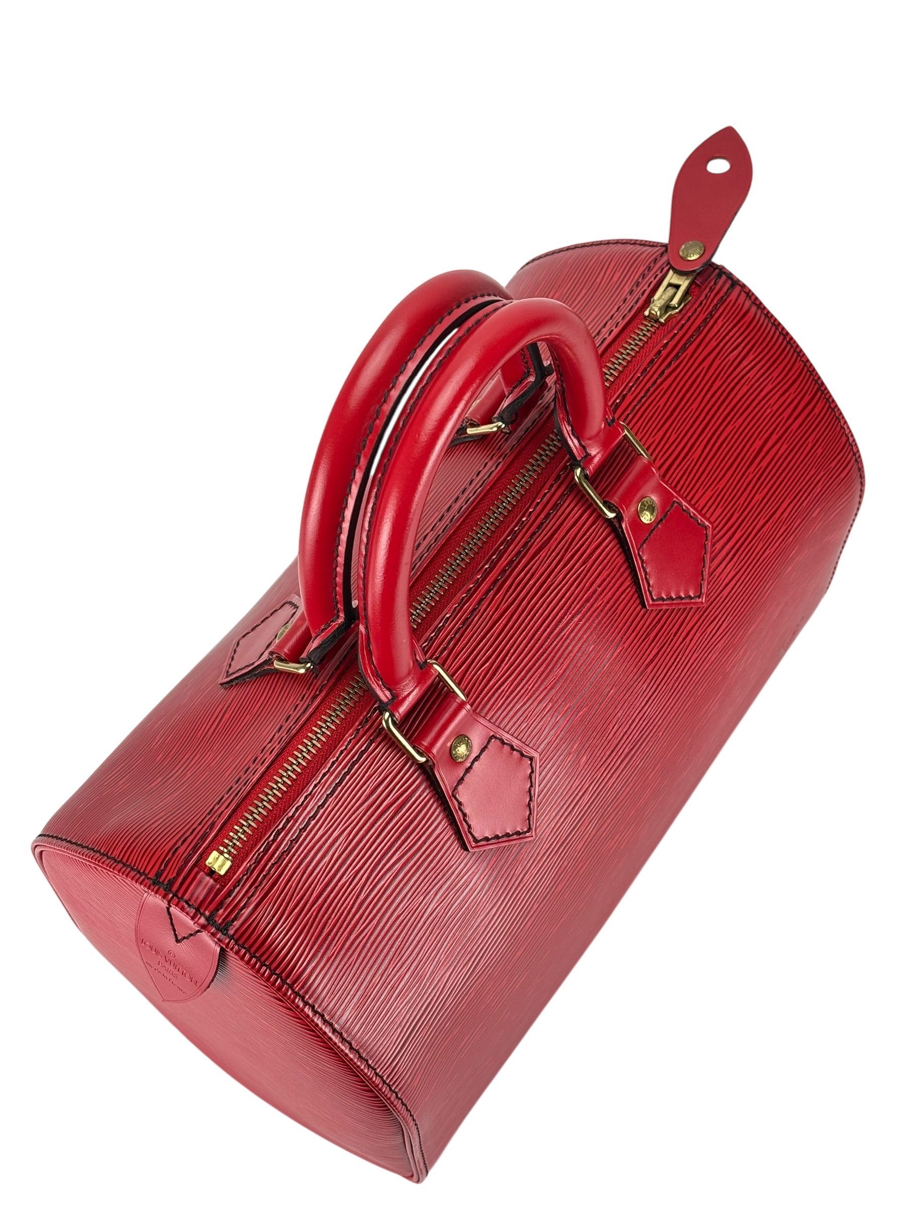 LOUIS VUITTON - Red Epi Speedy 25 Boston Bag Handbag