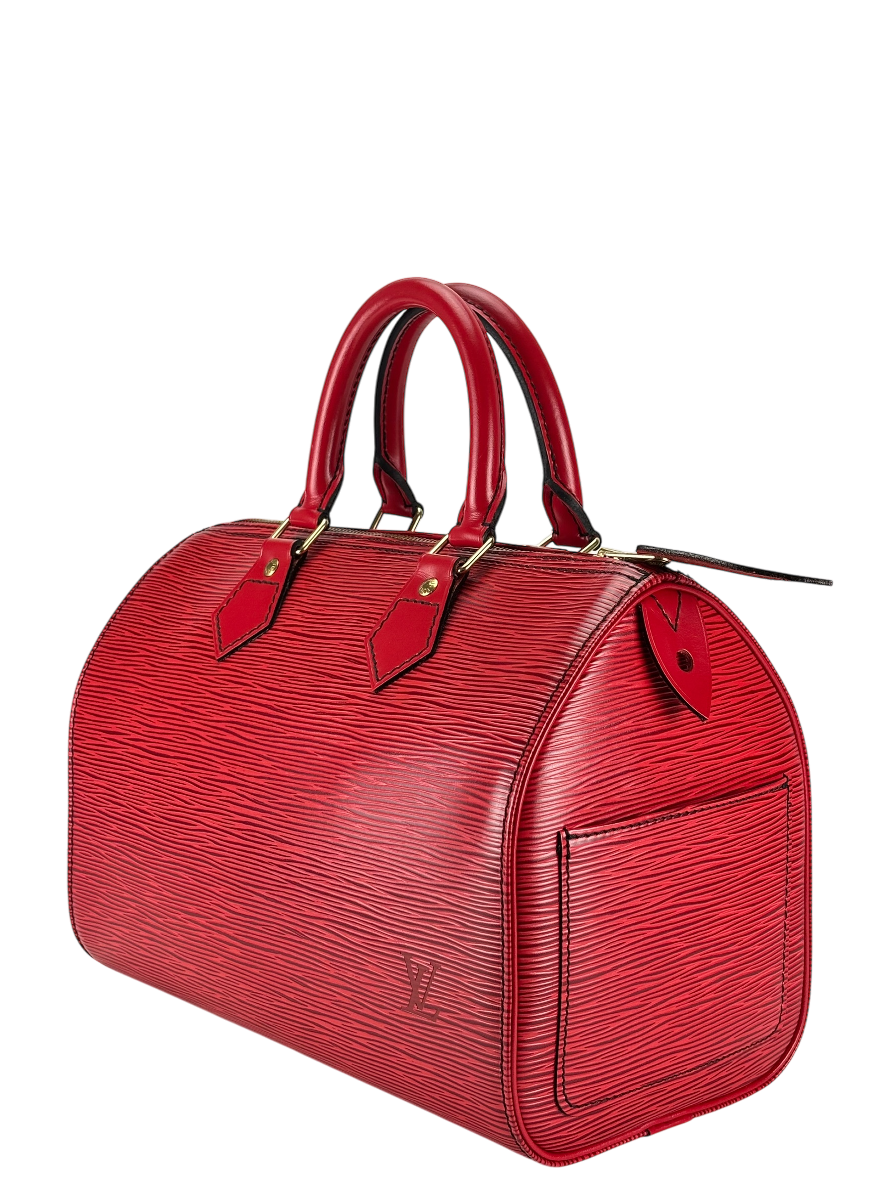 LOUIS VUITTON - Red Epi Speedy 25 Boston Bag Handbag