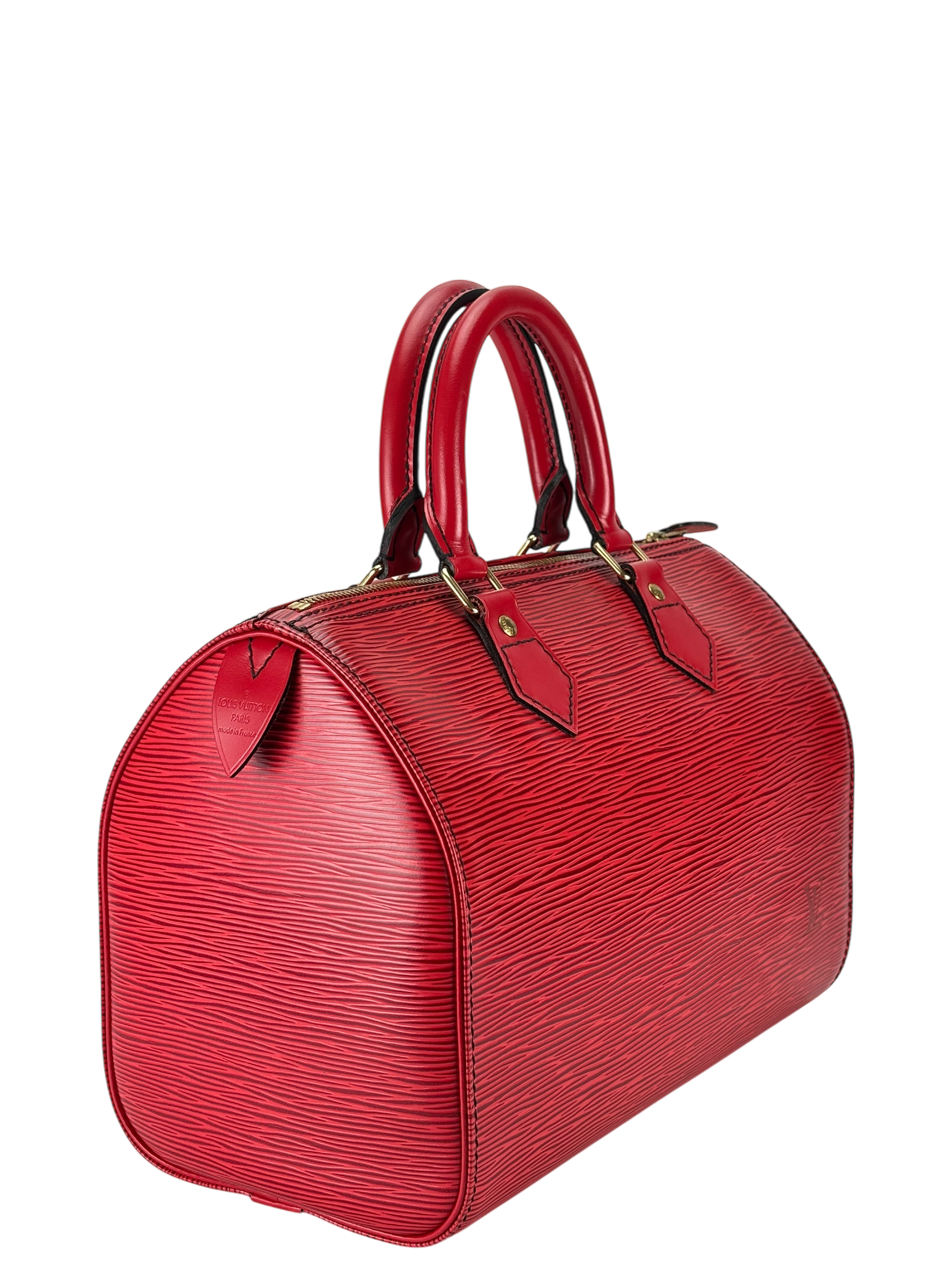 LOUIS VUITTON - Red Epi Speedy 25 Boston Bag Handbag