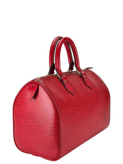 LOUIS VUITTON - Red Epi Speedy 25 Boston Bag Handbag