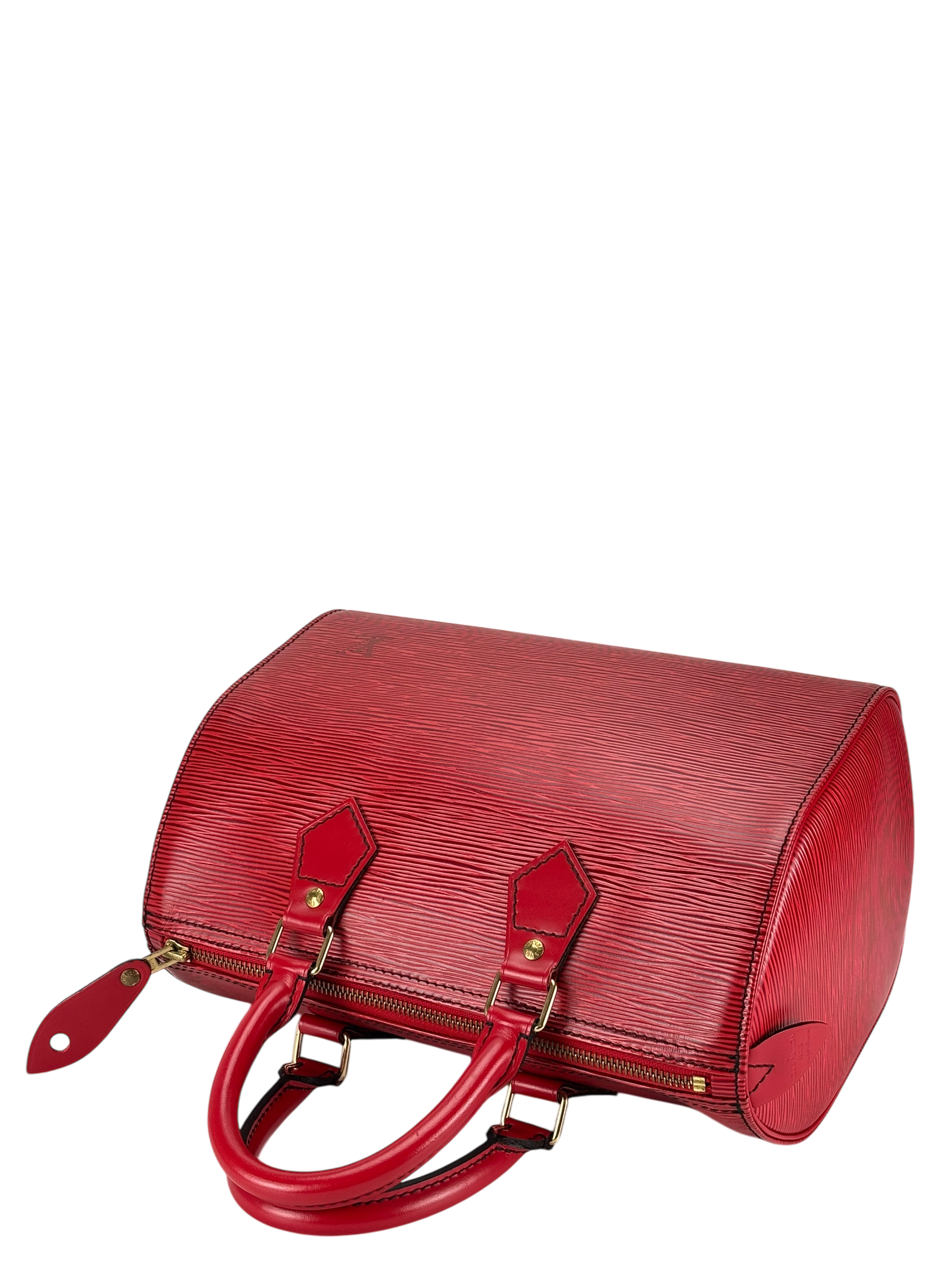 LOUIS VUITTON - Red Epi Speedy 25 Boston Bag Handbag