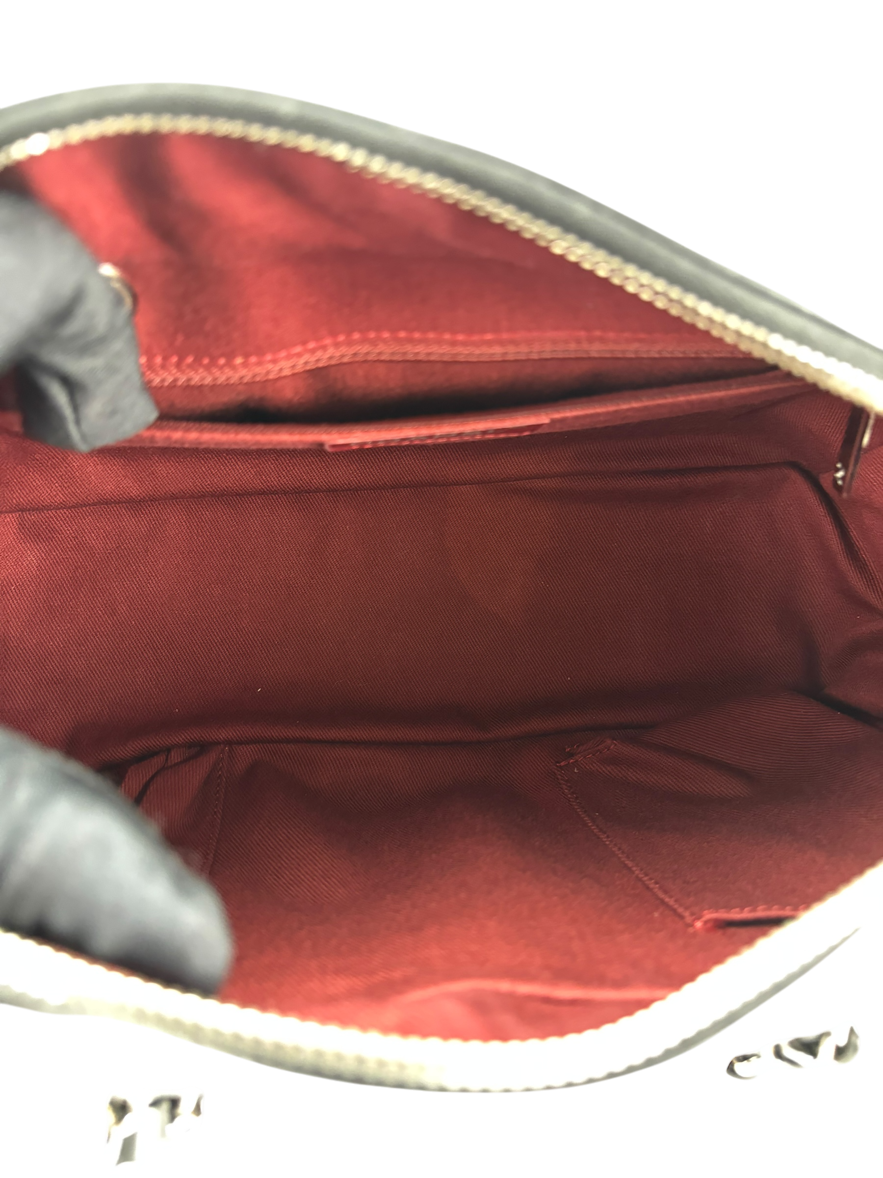  CHANEL - Black Leather Cambon Line Cotton Club Chain Bowling Shoulder Bag 