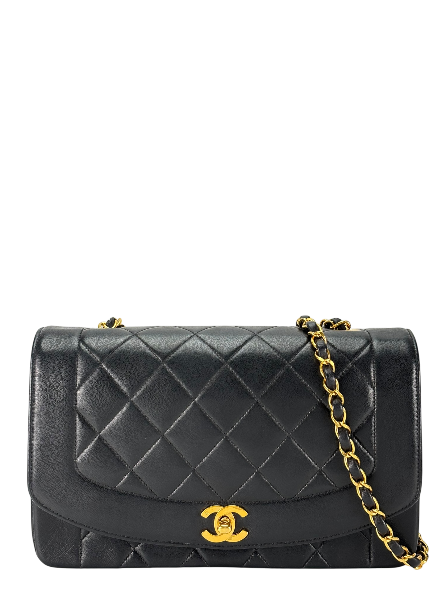 CHANEL - Diana Matrasse Classic Flap Bag Black Lambskin