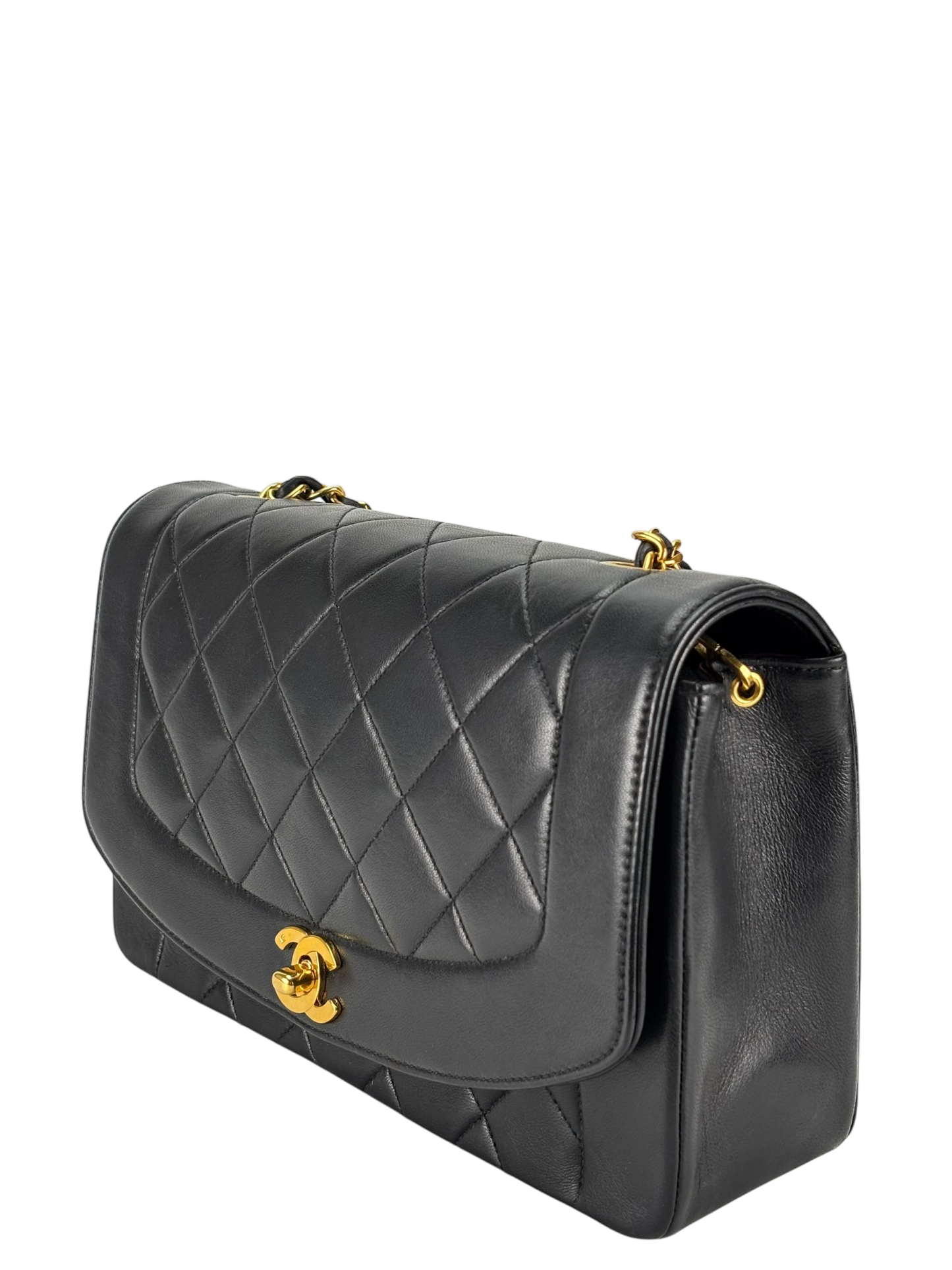 CHANEL - Diana Matrasse Classic Flap Bag Black Lambskin