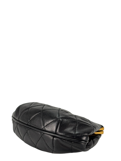 CHANEL - Black Lambskin Chain Waist Pouch Clasp