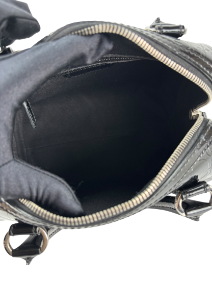 CHRISTIAN DIOR - Black Oblique Monogram Patent Leather Boston Bag