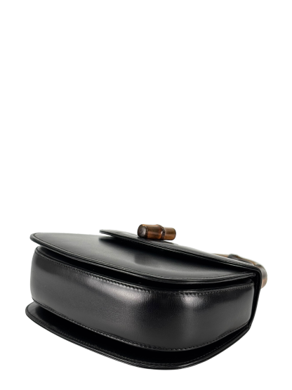 GUCCI - Black Box Leather 2way Smalll leather Bamboo Handbag 