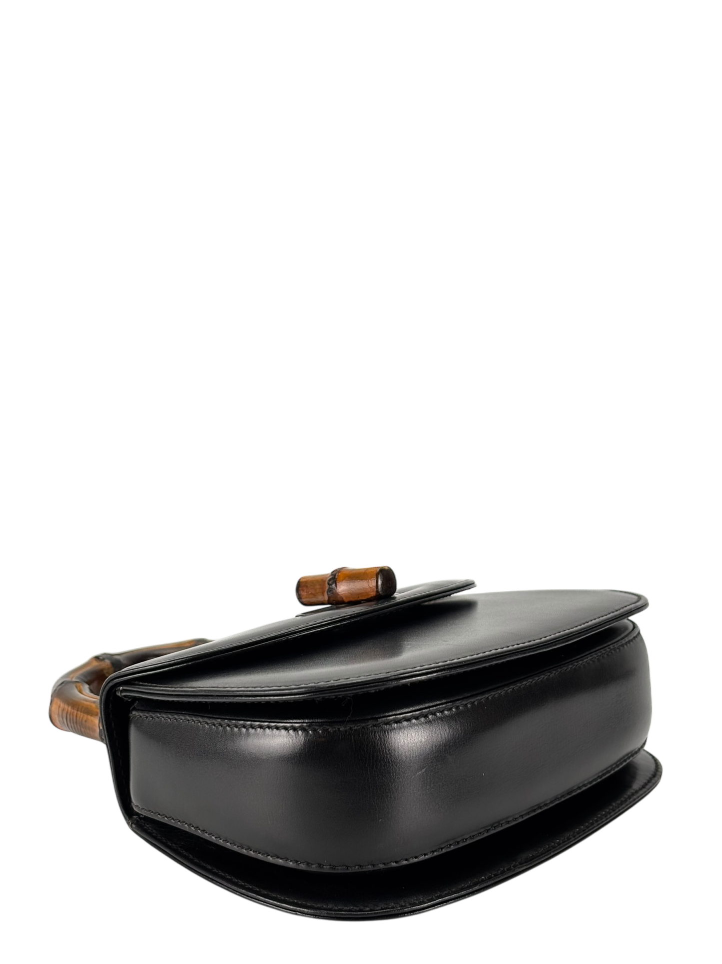 GUCCI - Black Box Leather 2way Smalll leather Bamboo Handbag