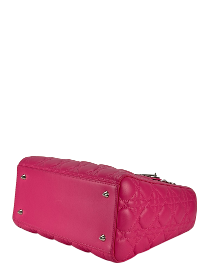 CHRISTIAN DIOR -  Pink Lambskin 2way Lady Dior Bag