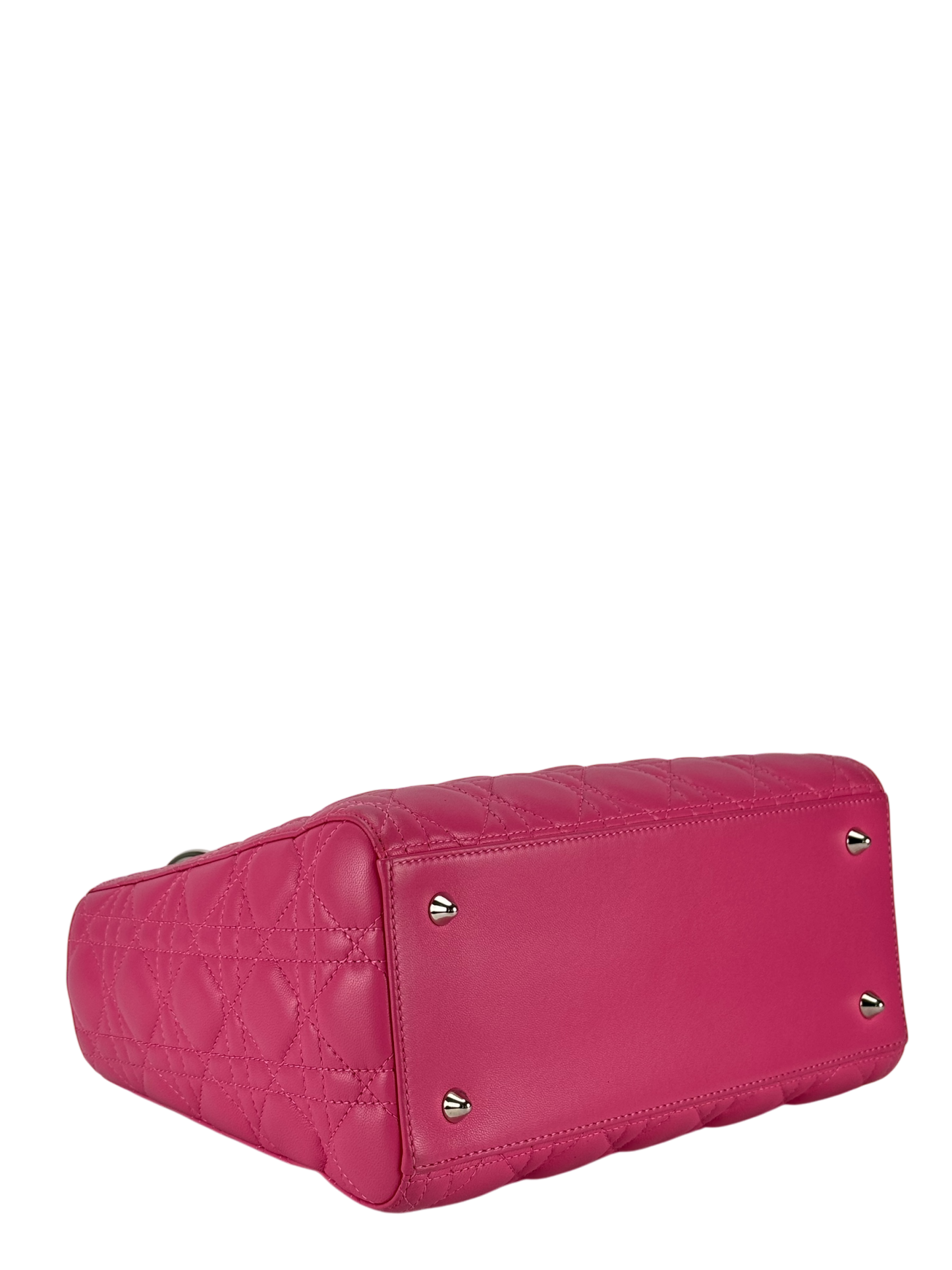 CHRISTIAN DIOR -  Pink Lambskin 2way Lady Dior Bag