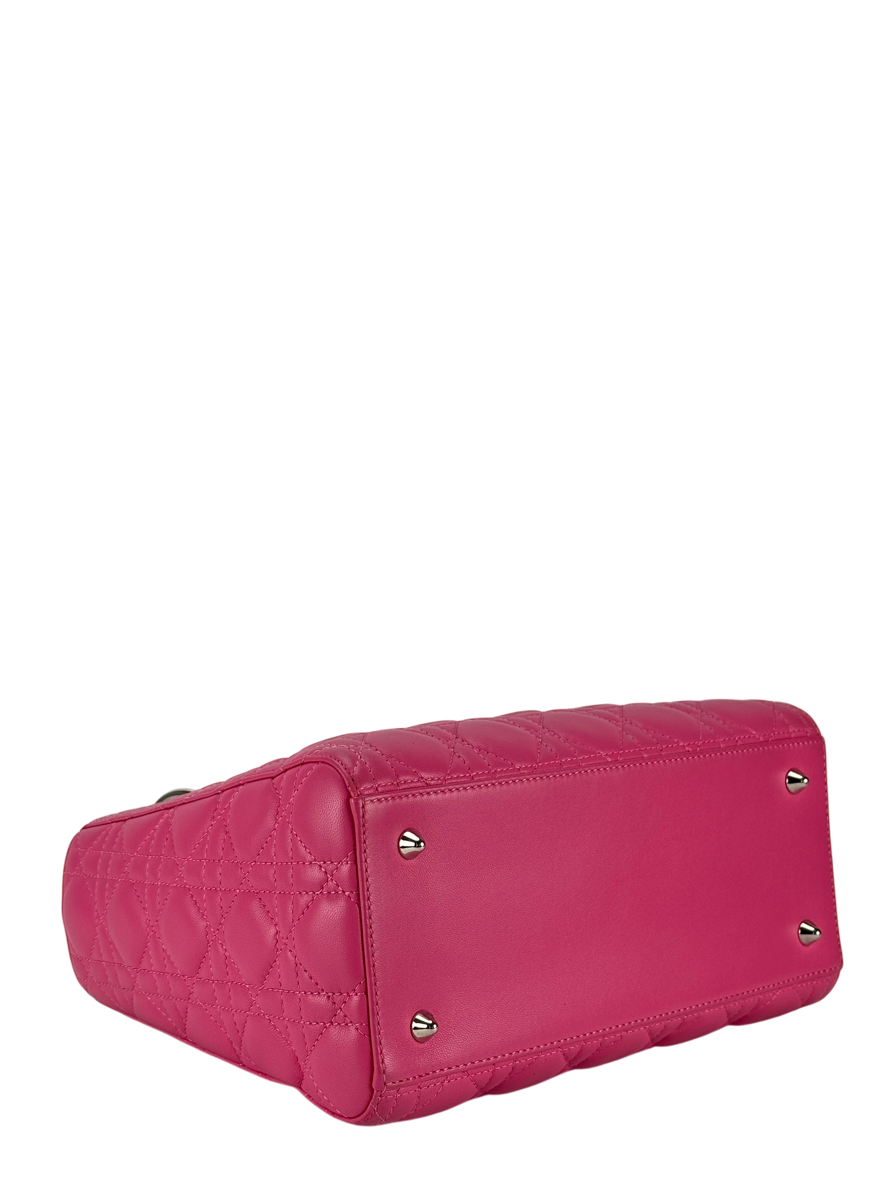 CHRISTIAN DIOR -  Pink Lambskin 2way Lady Dior Bag