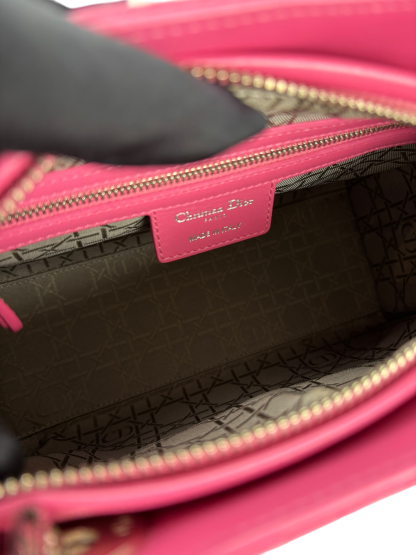 CHRISTIAN DIOR -  Pink Lambskin 2way Lady Dior Bag