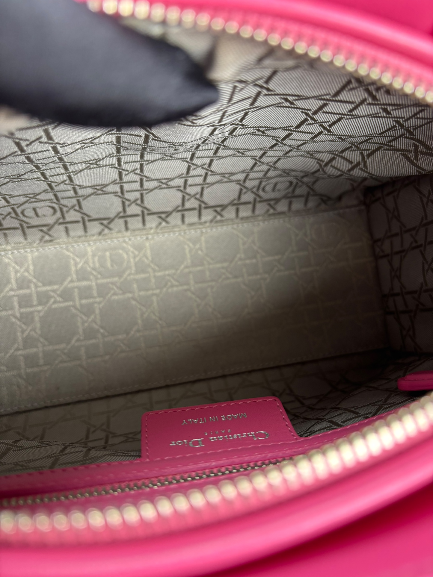 CHRISTIAN DIOR -  Pink Lambskin 2way Lady Dior Bag