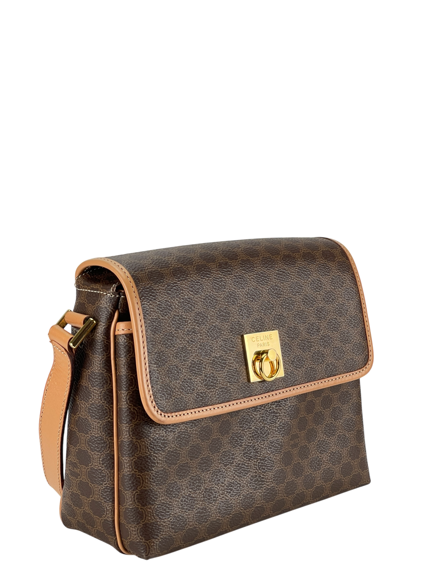 CELINE - Brown  Macadam Shoulder Bag