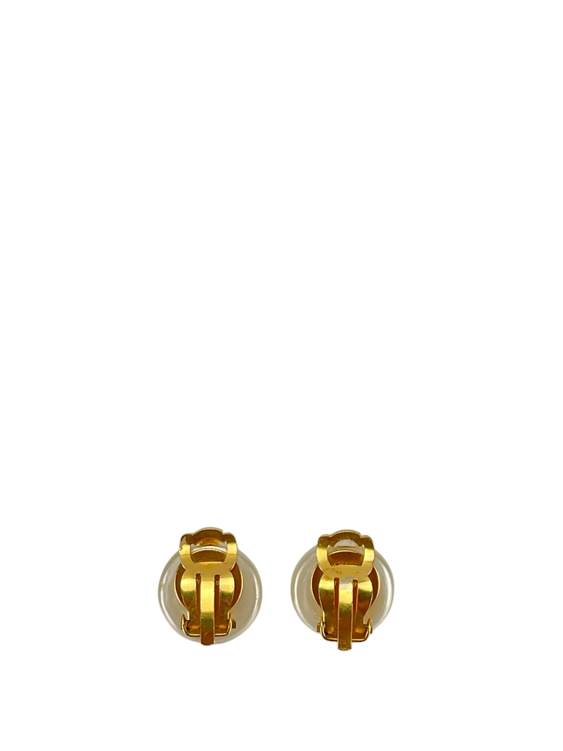 CHANEL - 96P Gold Coco Mark Pearl Earrings
