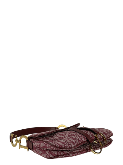 CHRISTIAN DIOR - Red Canvas Trotter Double Saddle Bag Handbag