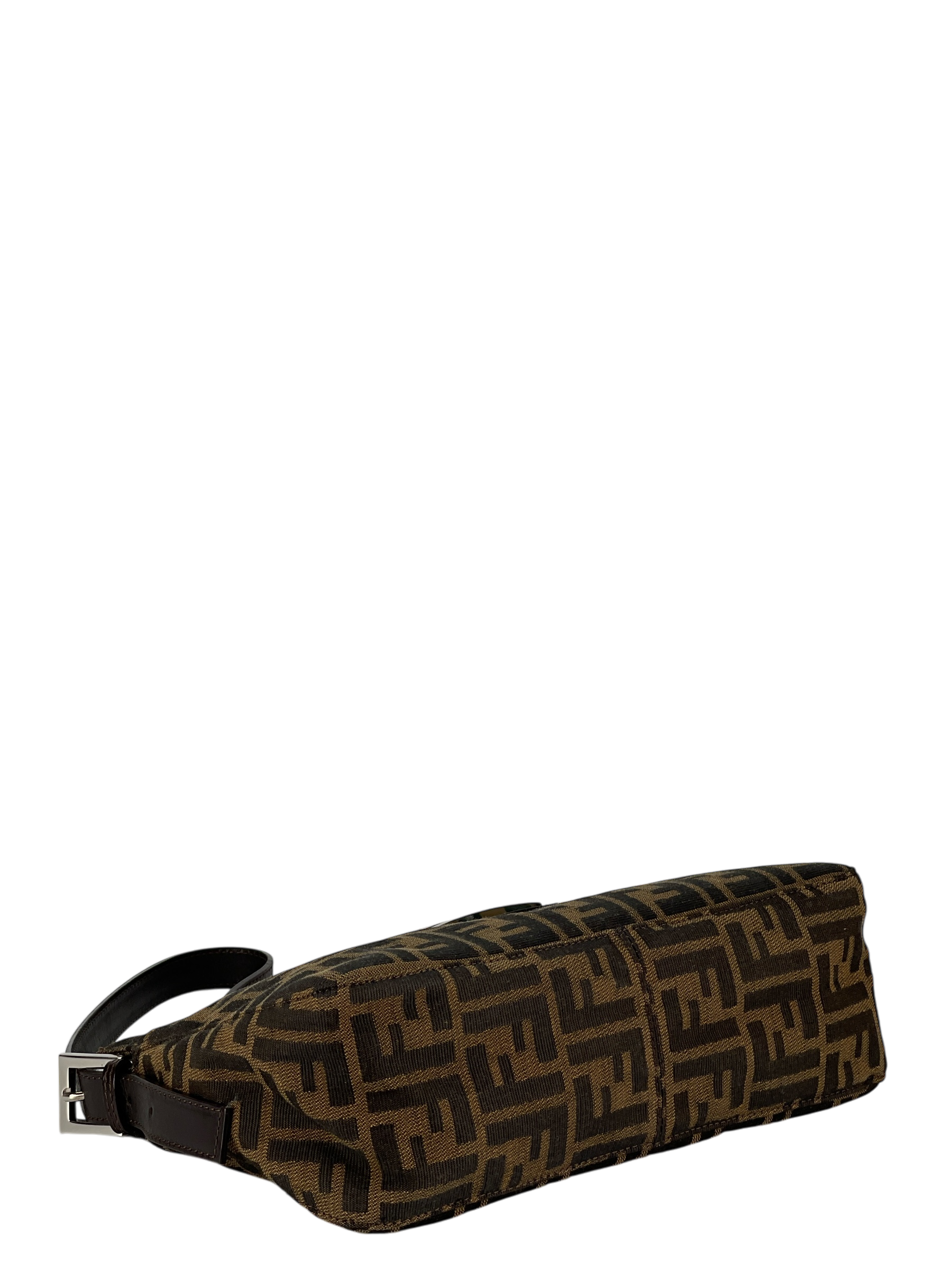 FENDI - Brown Zucca Pattern Shoulder Bag Handbag Sliver Hardware