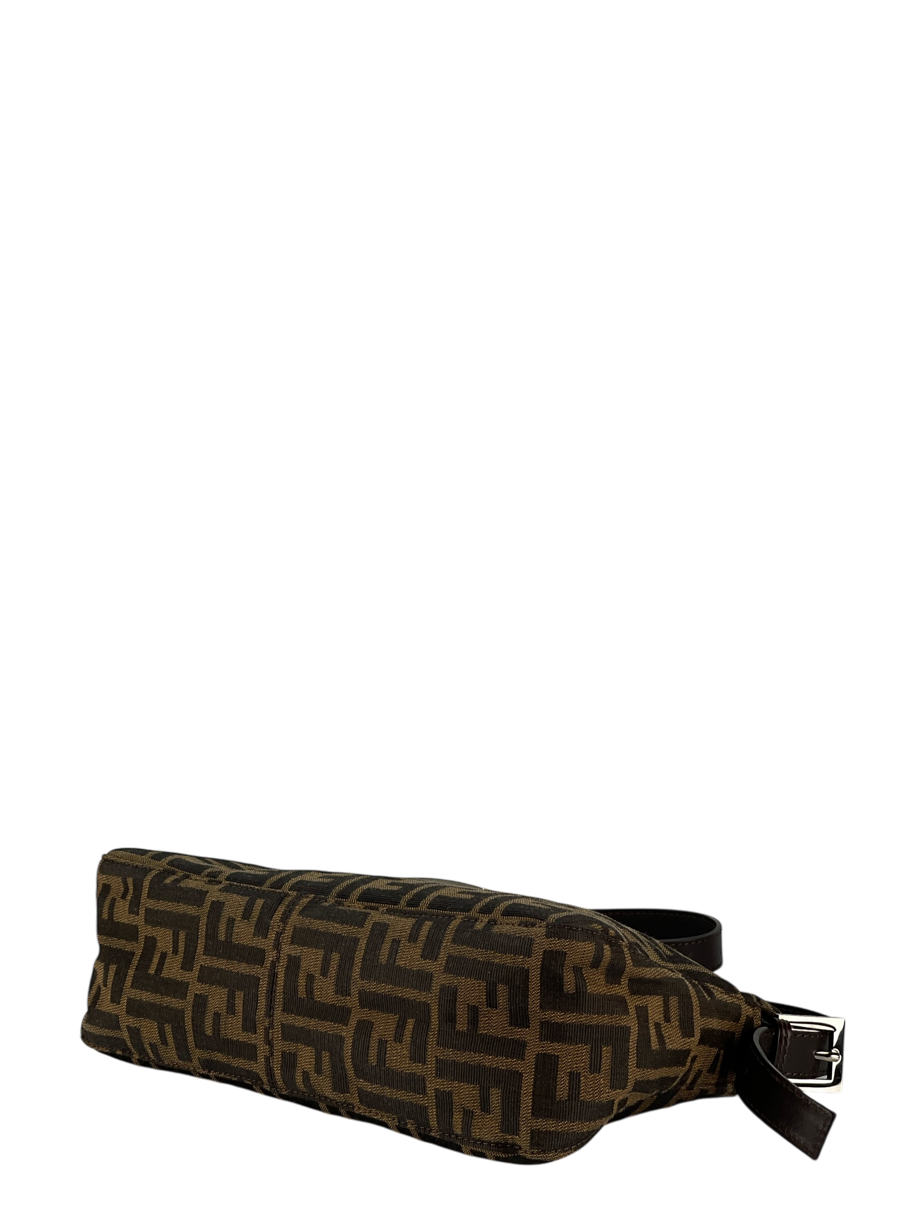 FENDI - Brown Zucca Pattern Shoulder Bag Handbag Sliver Hardware