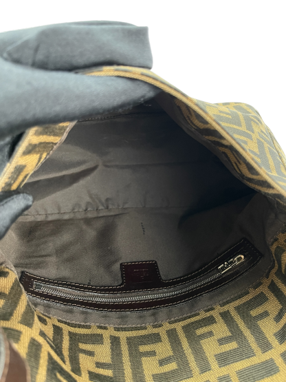 FENDI - Brown Zucca Mamma Baguette Handbag Silver Hardware