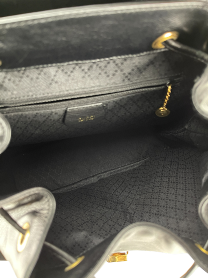 GUCCI - Vintage Black Leather Bamboo Backpack
