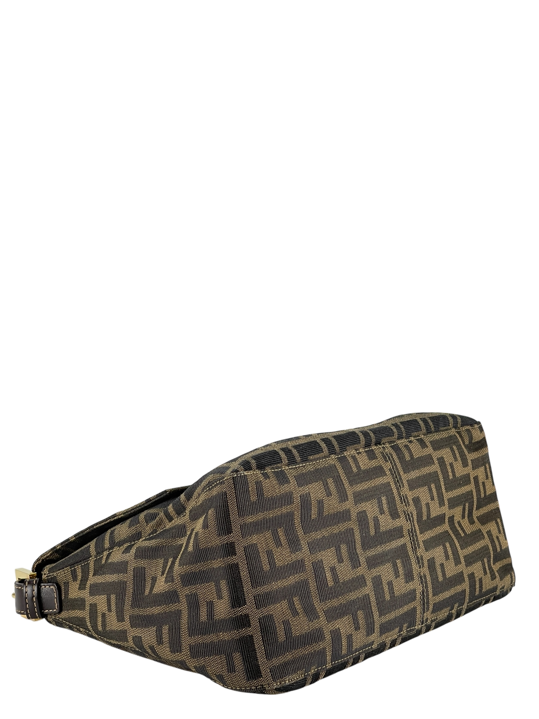 FENDI - Brown Zucca Mamma Baguette Handbag Gold Hardware