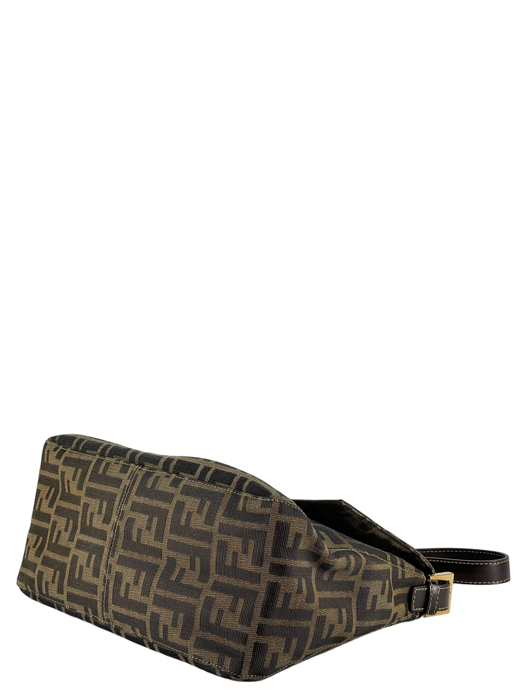 FENDI - Brown Zucca Mamma Baguette Handbag Gold Hardware