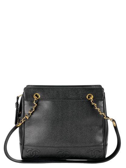 CHANEL - Black Caviar Leather Triple CC Shoulder Bag