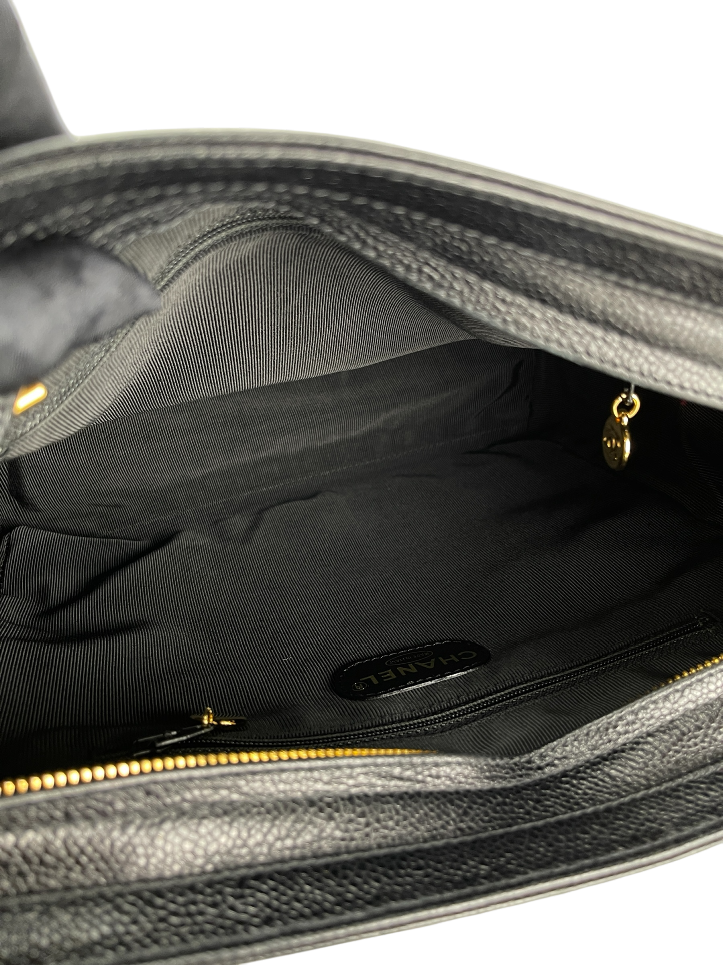 CHANEL - Black Caviar Leather Triple CC Shoulder Bag