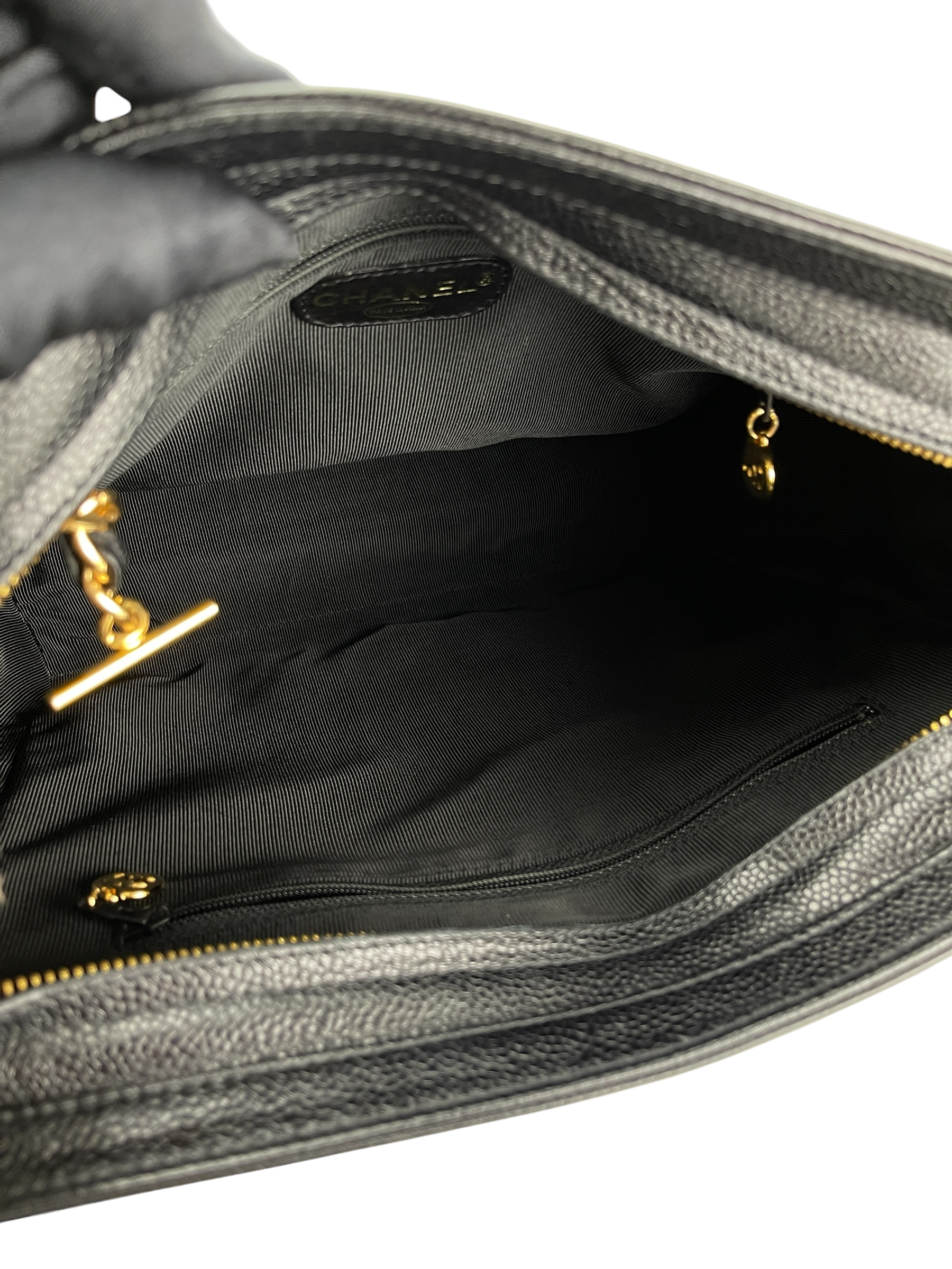 CHANEL - Black Caviar Leather Triple CC Shoulder Bag